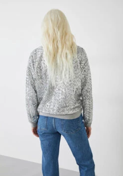 Silver Sequin Sweatshirt -Women Clothing Sale 008708 3142 03
