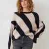 Georgie Diagonal Stripe Wool Blend Jumper -Women Clothing Sale 009236 0456 01
