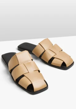 Penelope Leather Cage Mule Flats -Women Clothing Sale 009413 2794 03