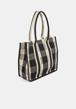 Gigi Check Textile Tote Bag