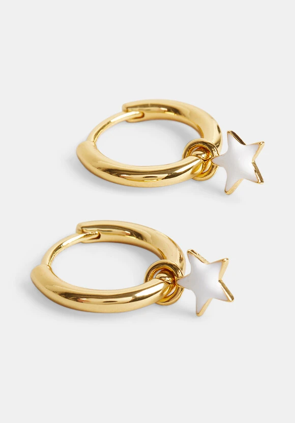 Ellie Enamel Star Hoop Earring 3 Ellie Enamel Star Hoop Earring