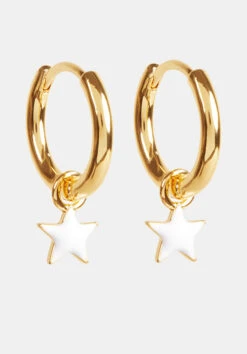 Ellie Enamel Star Hoop Earring 20 Ellie Enamel Star Hoop Earring -Women Clothing Sale 009430 3037 03