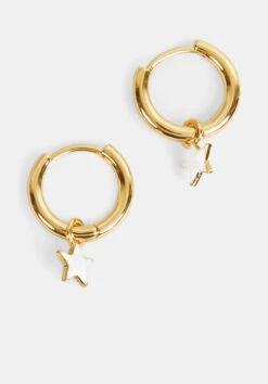 Ellie Enamel Star Hoop Earring 21 Ellie Enamel Star Hoop Earring -Women Clothing Sale 009430 3037 04