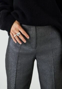 Hazel Metallic Cigarette Trousers 13 Hazel Metallic Cigarette Trousers -Women Clothing Sale 009476 0456 04