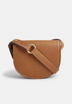 Louise Minimal Leather Saddle Bag