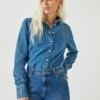 Danica Fitted Denim Shirt -Women Clothing Sale 009587 3053 01