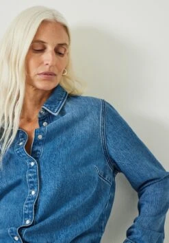 Danica Fitted Denim Shirt 21 Danica Fitted Denim Shirt -Women Clothing Sale 009587 3053 04