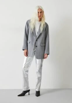 Silver Leather Trousers