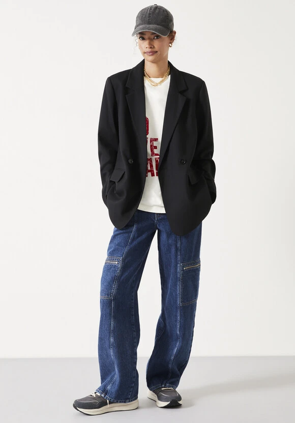 Double Breasted Wool Blend Blazer 4 Double Breasted Wool Blend Blazer - Image 2