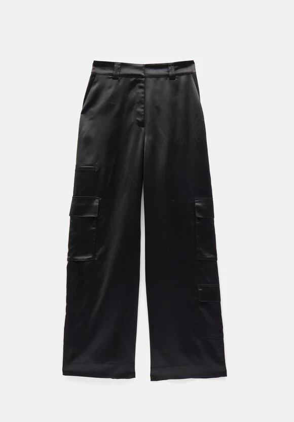 Katy Satin Wide Cargo Trousers 7 Katy Satin Wide Cargo Trousers - Image 5