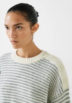 Zoya Striped Wool Blend Jumper -Women Clothing Sale 009714 1664 04