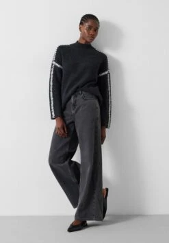 Celine Contrast Stitch Wool Blend Jumper -Women Clothing Sale 009717 2806 02