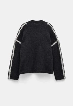 Celine Contrast Stitch Wool Blend Jumper -Women Clothing Sale 009717 2806 07 5
