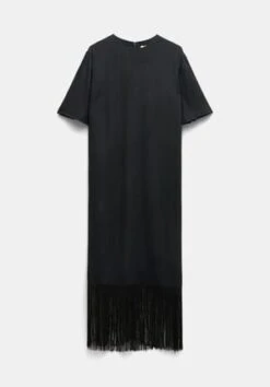Leila Split Velvet Midi Dress -Women Clothing Sale 009766 0456 07 4