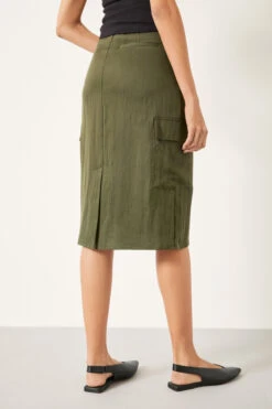 Amba Knee Length Cargo Skirt -Women Clothing Sale 009787 2016 03
