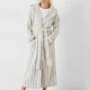 Renée Striped Cotton Towelling Robe