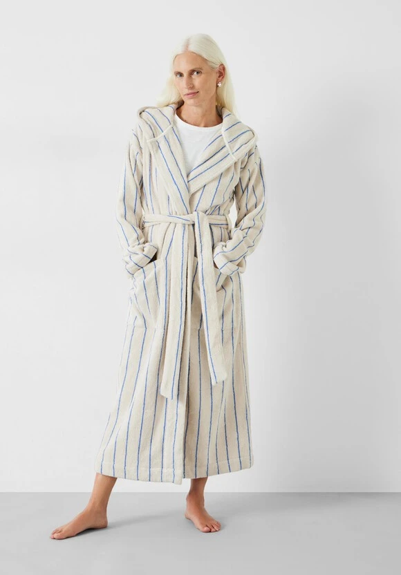 Renée Striped Cotton Towelling Robe