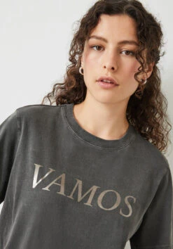 Vamos Crew Neck T-Shirt 14 Vamos Crew Neck T-Shirt -Women Clothing Sale 009878 4277 04