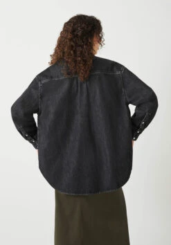 Deanna Washed Black Denim Overshirt -Women Clothing Sale 010572 2826 03